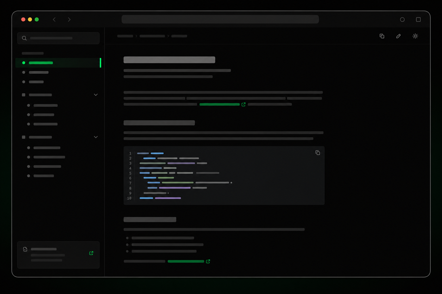 Интерфейс документации Wisp